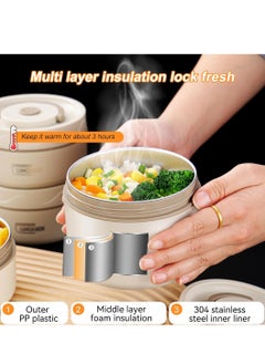 LEOKOR Portable Insulated Tiffin Lunch Box Set – Stackable Bento Box， Stainless Steel Thermal Containers with Bag  - Image 4