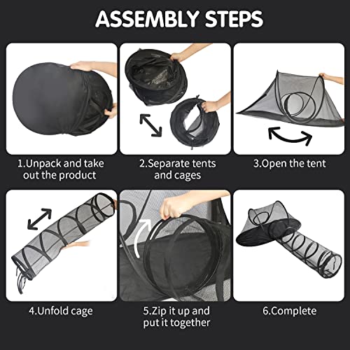 Rest-Eazzzy Cat Tent Outdoor, Pet Enclosure Tent Suitable for Cats and Small Animals, Indoor Playpen Portable Exercise Tent with Carry Bag(Pet Tent& Tunnel) S - Image 5