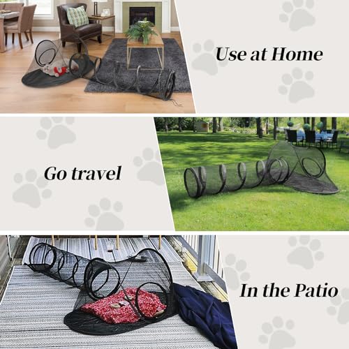 Rest-Eazzzy Cat Tent Outdoor, Pet Enclosure Tent Suitable for Cats and Small Animals, Indoor Playpen Portable Exercise Tent with Carry Bag(Pet Tent& Tunnel) S - Image 3