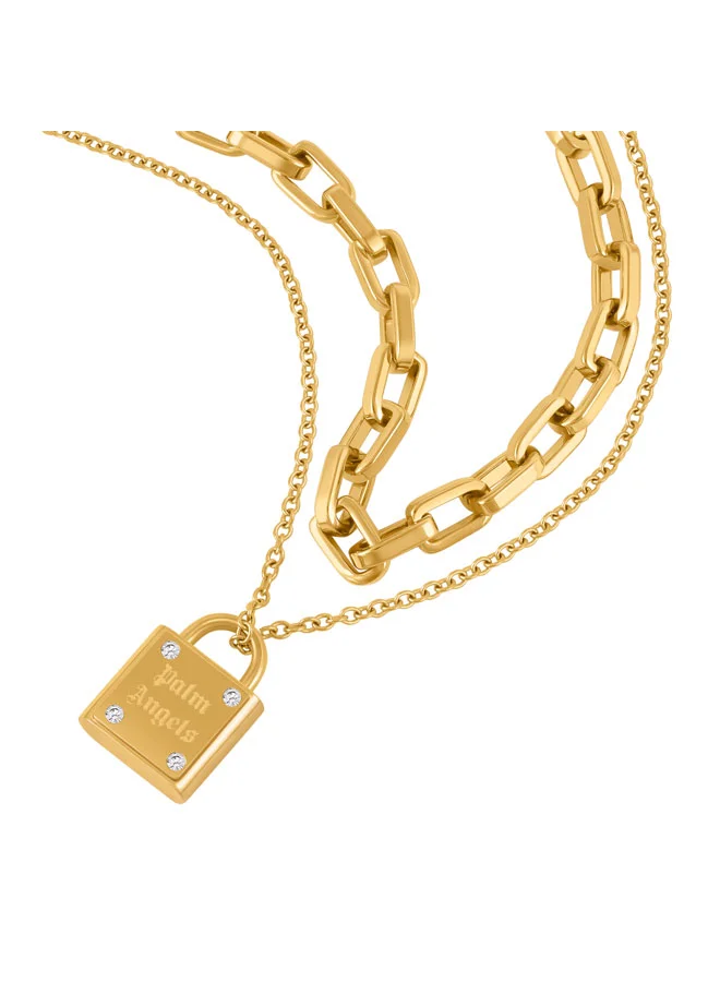 بالم انجلز Ilda Yellow Gold Plated Stainless Steel Pendant Necklace for Women