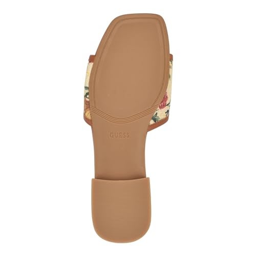 GUESS Women's Tampa Flat Sandal, Natural Multi 111, 6 - Image 4