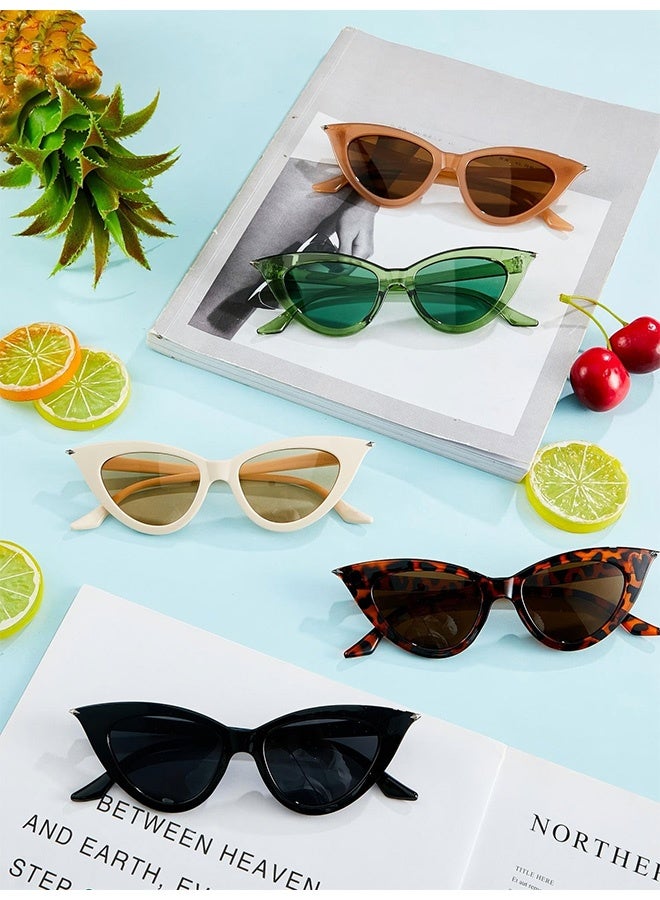 Quantum 5 Pairs Women's Retro Cat Eye Sunglass UV400 Protection Sun Glasses, Fashion Anti-glare Sun Shades for Women, Sun Protection Sunglasses Suitable for Summer Outdoor Beach Travel Camping - Image 4