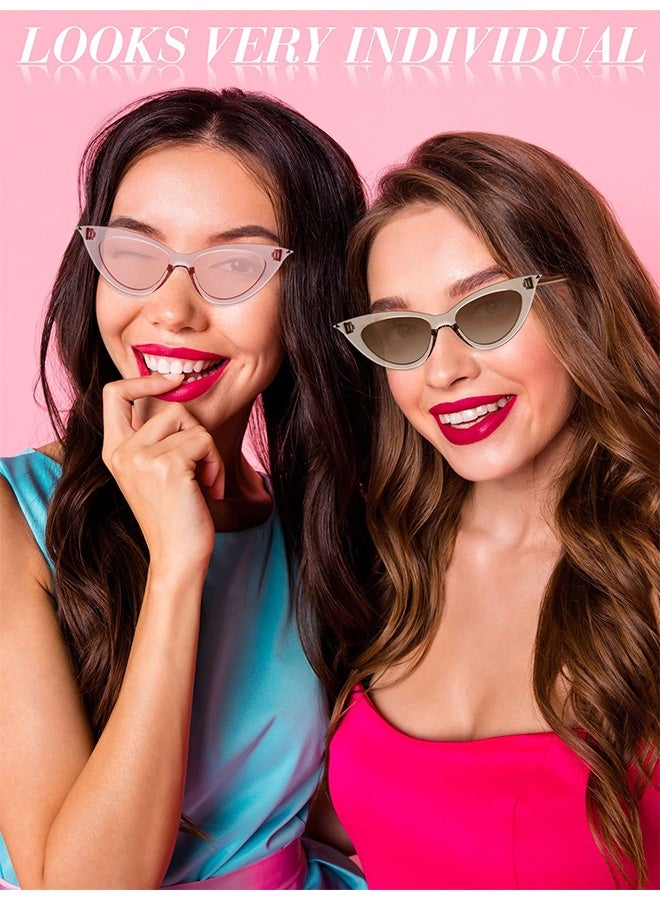 Quantum 5 Pairs Women's Retro Cat Eye Sunglass UV400 Protection Sun Glasses, Fashion Anti-glare Sun Shades for Women, Sun Protection Sunglasses Suitable for Summer Outdoor Beach Travel Camping - Image 5