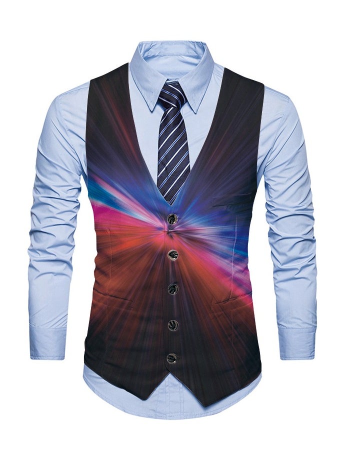 KUYING New Fashionable Personalized Printed Men's Suit Vest  - Image 1