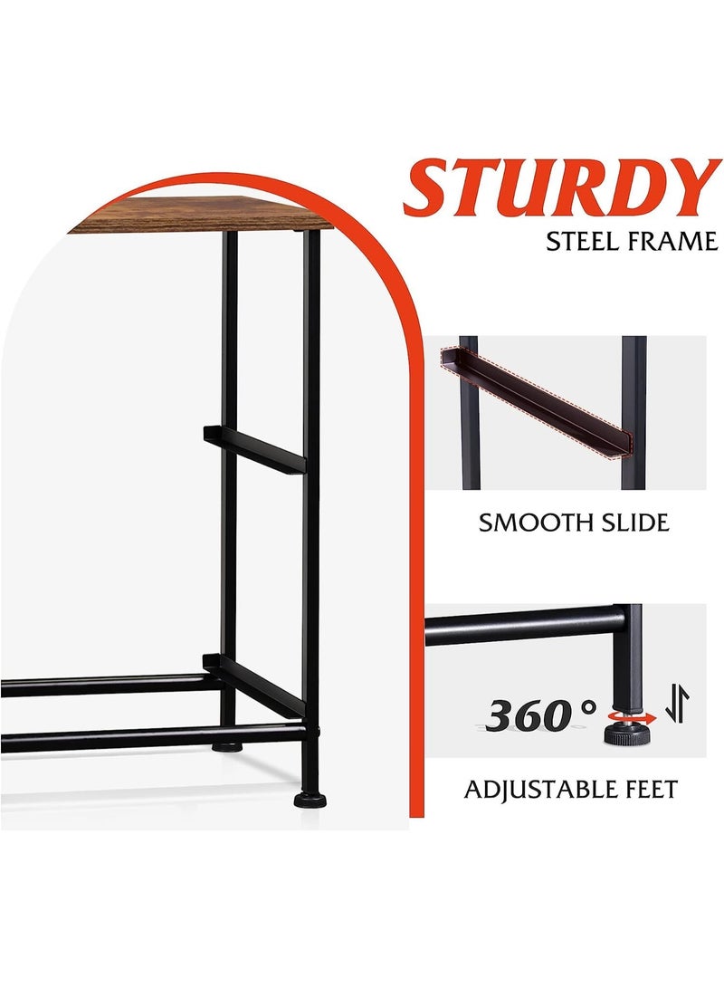 شو وو خزانة أدراج بثلاث طبقات، منظم تخزين من قماش غير منسوج، خزانة بجانب السرير، طاولة جانبية معدنية، طاولة قهوة، طاولة جانبية، صندوق قماش قابل للإزالة، رف تخزين بدرجين للمنزل والمكتب - Image 2