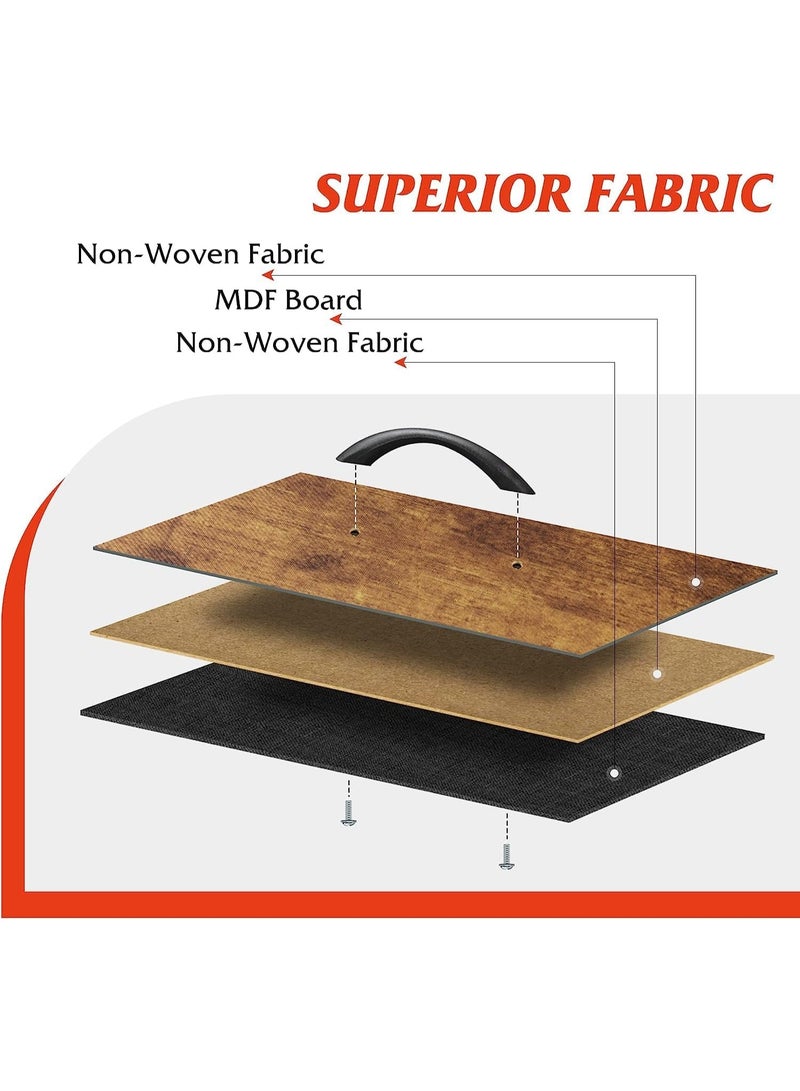 شو وو خزانة أدراج بثلاث طبقات، منظم تخزين من قماش غير منسوج، خزانة بجانب السرير، طاولة جانبية معدنية، طاولة قهوة، طاولة جانبية، صندوق قماش قابل للإزالة، رف تخزين بدرجين للمنزل والمكتب - Image 4