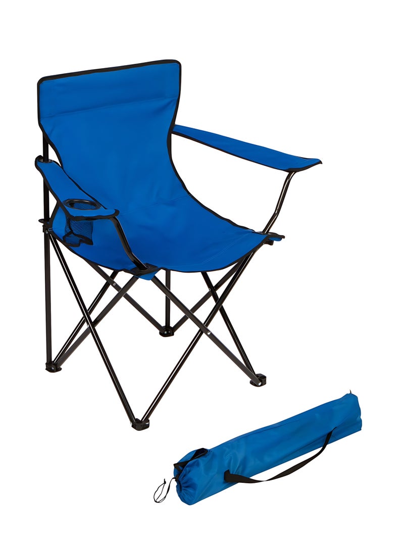 Outdoor Foldable Camping Chair with Bottle Holder, Portable Oxford Cloth Chair for Picnic, Beach & Fishing - Image 1