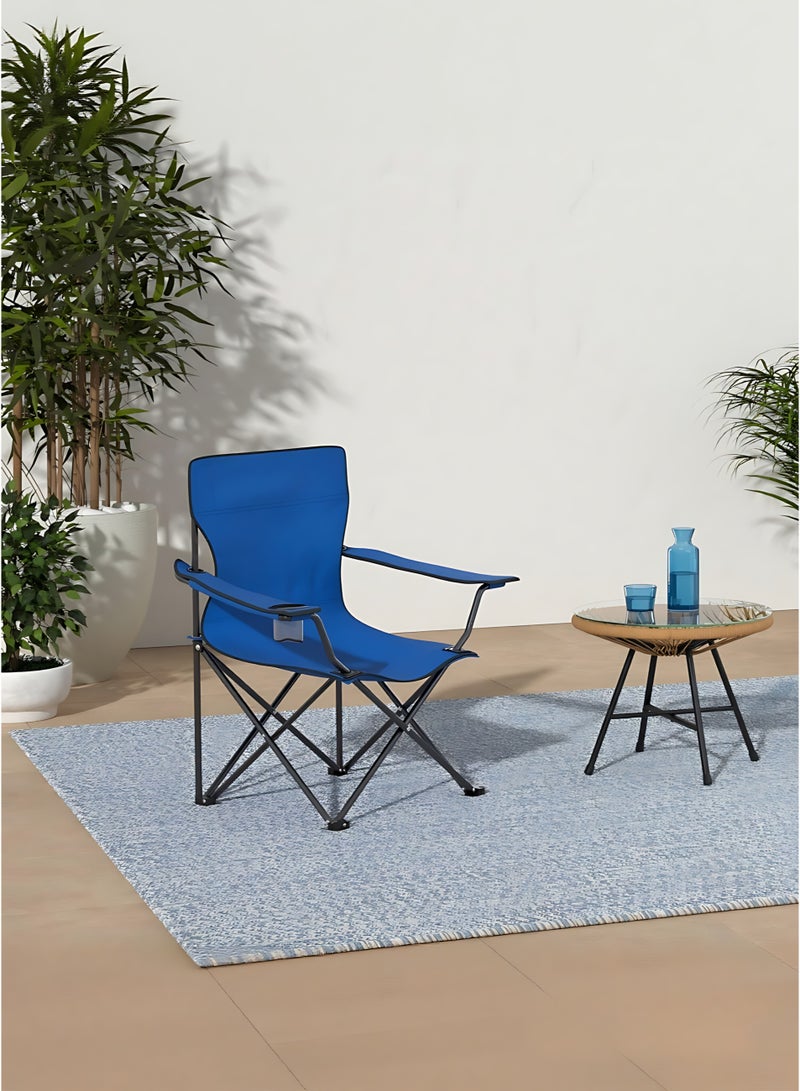 Outdoor Foldable Camping Chair with Bottle Holder, Portable Oxford Cloth Chair for Picnic, Beach & Fishing - Image 4