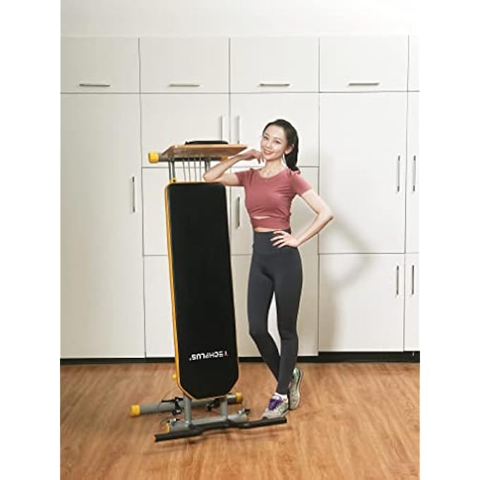 rayihni آلة لياقة بدنية منزلية قابلة للطي من تيك بلس جيمفورم متعددة الاستخدامات مع تدريب قوة و10 مستويات مقاومة وملحقات - أكثر من 100 تمرين - Image 3