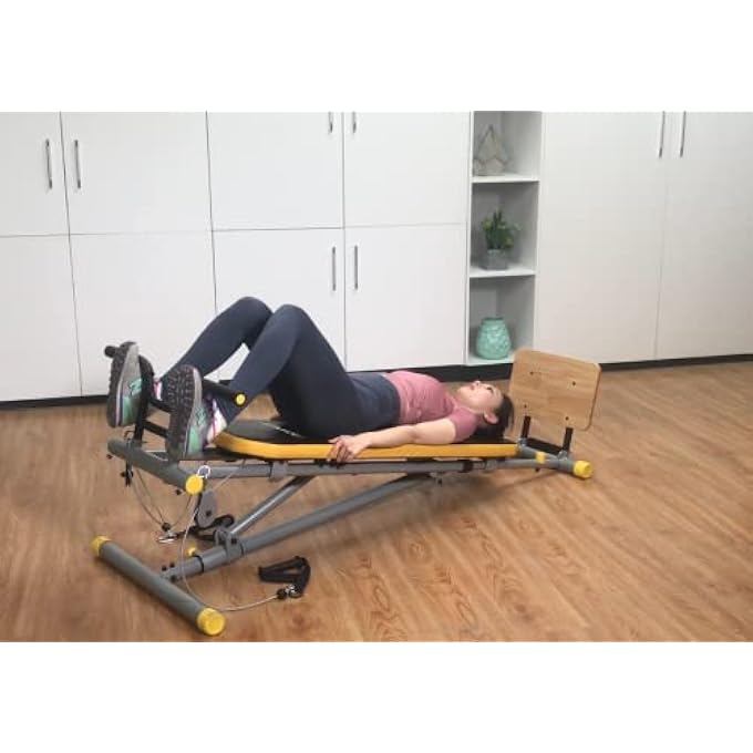 rayihni آلة لياقة بدنية منزلية قابلة للطي من تيك بلس جيمفورم متعددة الاستخدامات مع تدريب قوة و10 مستويات مقاومة وملحقات - أكثر من 100 تمرين - Image 5