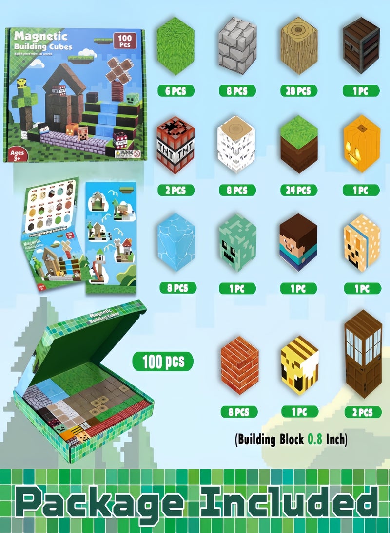 Magnetic Building Blocks,100PCS MagneticToys ，Building Cube Gamefor Age 3 +,STEM Montessori Sensory Toys,2cm Magnet Cubes ,Gifts For Kids - Image 4