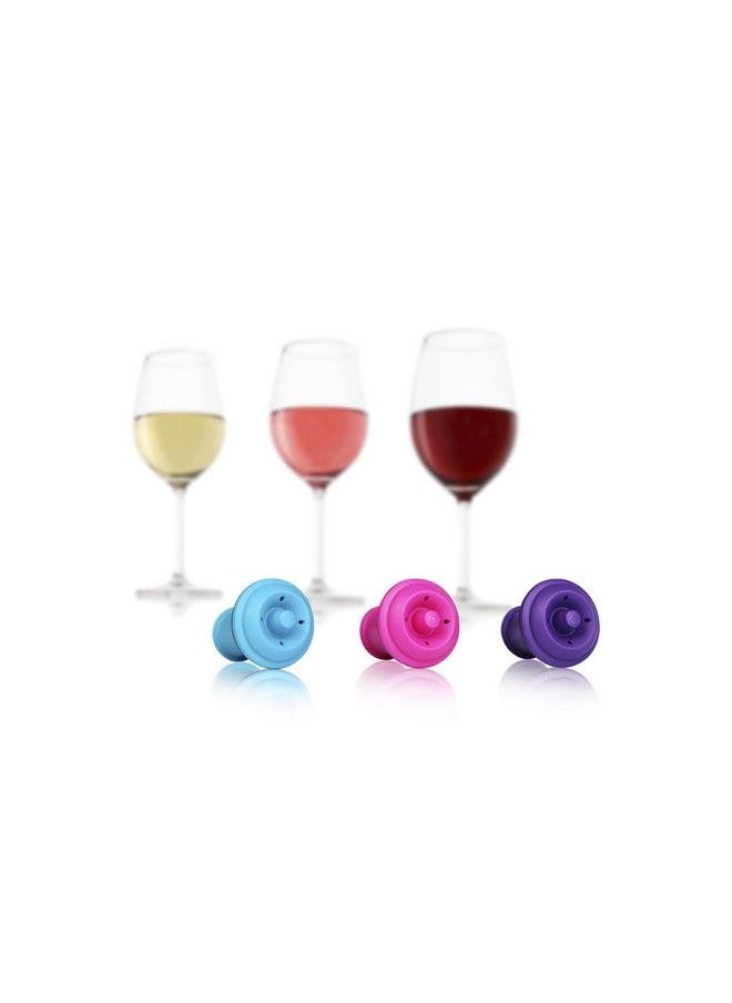 Vacu Vin - Vacu Vin Wine Saver Vacuum Stoppers Set Of 6 Multicolor For Wine Bottles Keep Wine Fresh For Up To A Week With Airtight Seal Compatible With Vacu Vin Wine Saver Pump - Image 1
