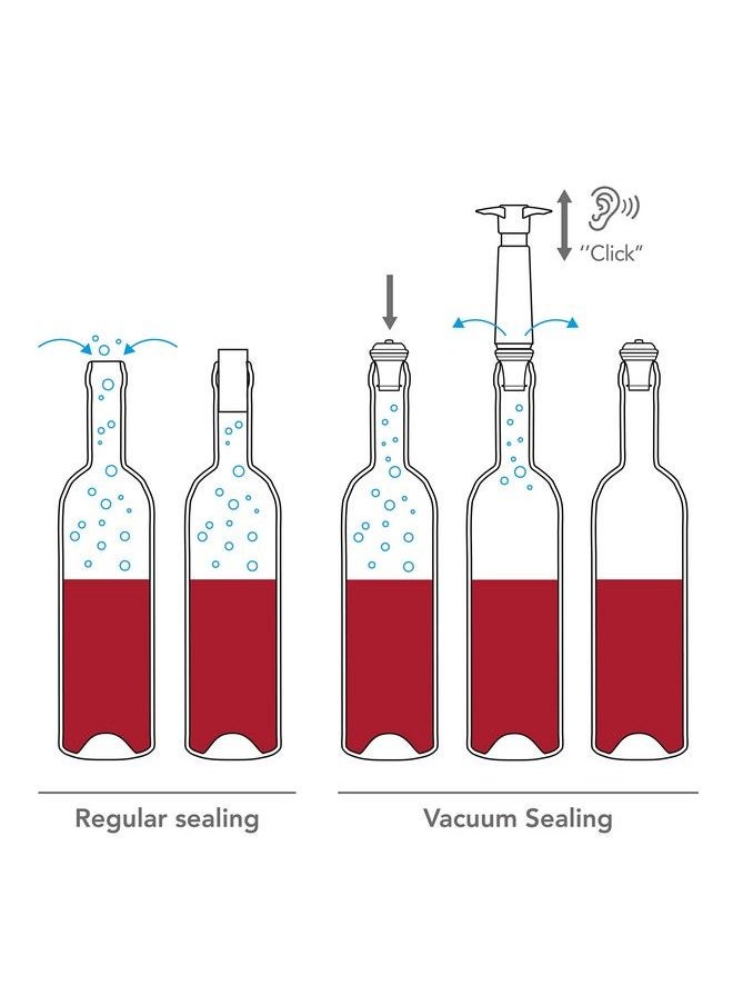 Vacu Vin - Vacu Vin Wine Saver Vacuum Stoppers Set Of 6 Multicolor For Wine Bottles Keep Wine Fresh For Up To A Week With Airtight Seal Compatible With Vacu Vin Wine Saver Pump - Image 1