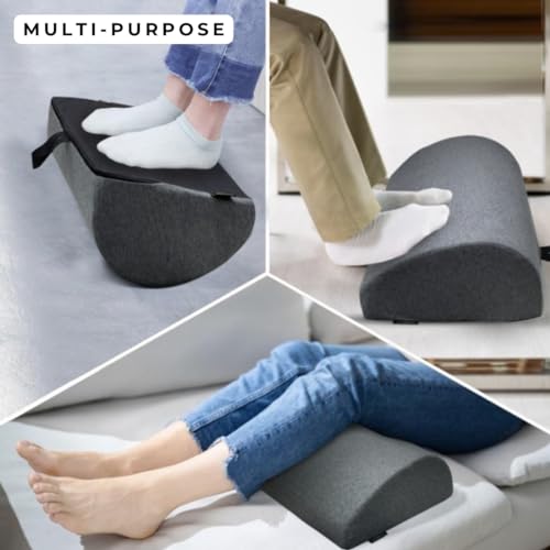 Samadhaan Foot Rest for Office Chair | Foot Stool for Sofa | Ergonomic Foot Rest under Table/Desk | Leg Resting Stool | Removable Cover | Grey - Image 5
