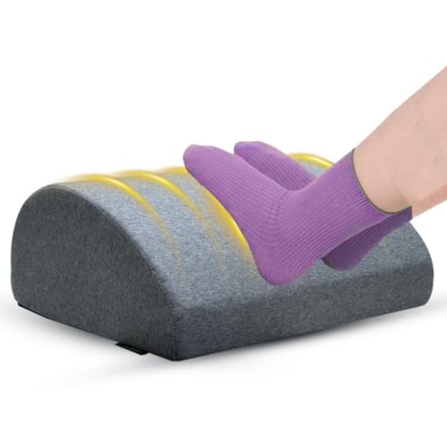 Samadhaan Foot Rest for Office Chair | Foot Stool for Sofa | Ergonomic Foot Rest under Table/Desk | Leg Resting Stool | Removable Cover | Grey - Image 1