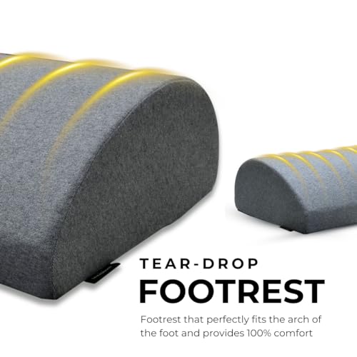 Samadhaan Foot Rest for Office Chair | Foot Stool for Sofa | Ergonomic Foot Rest under Table/Desk | Leg Resting Stool | Removable Cover | Grey - Image 4