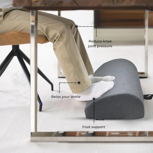 Samadhaan Foot Rest for Office Chair | Foot Stool for Sofa | Ergonomic Foot Rest under Table/Desk | Leg Resting Stool | Removable Cover | Grey - Image 3