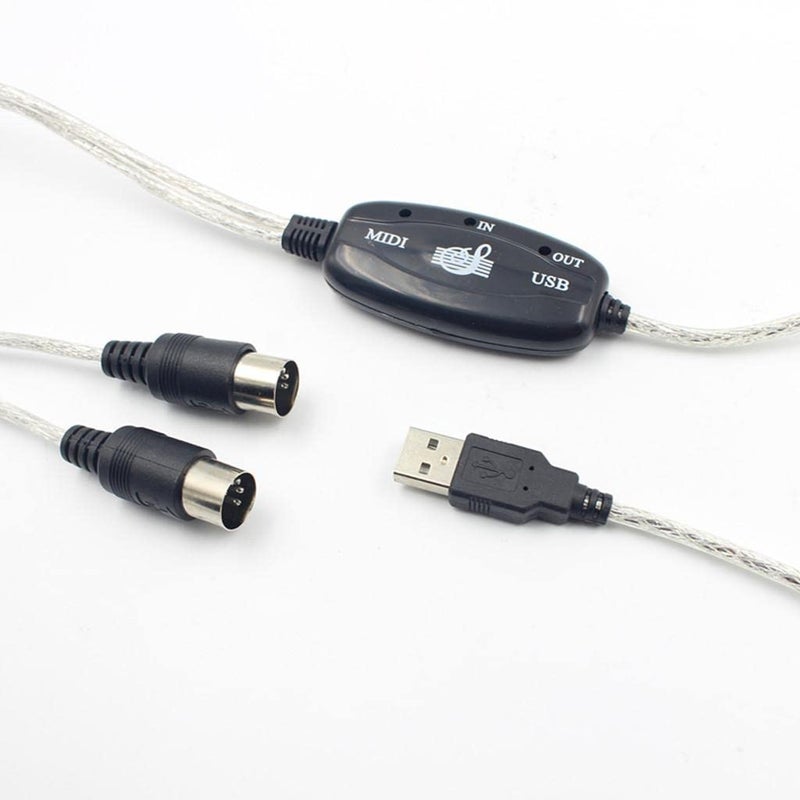 IVELECT USB in-Out MIDI Cable Interface MIDI Converter/Adapter for Keyboard to PC - Image 2