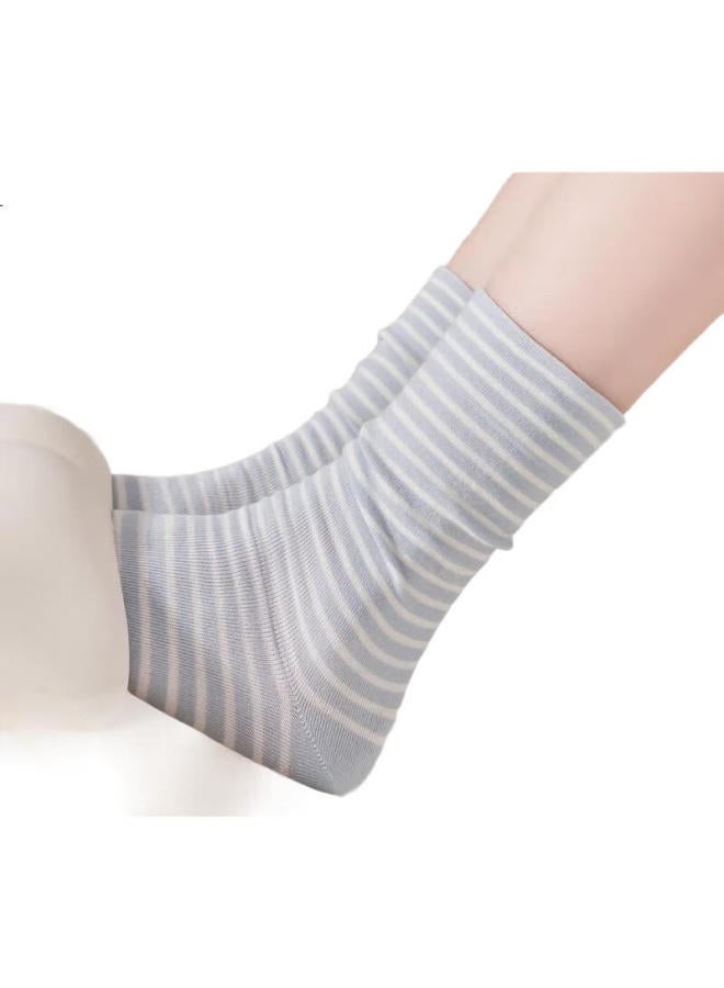 Madallo Seamless Spring/Summer Women'S Cotton Elastic Striped Loose Mouth Maternity Socks Refreshing Skin-Friendly Comfortable Breathable Pile Socks - Image 2