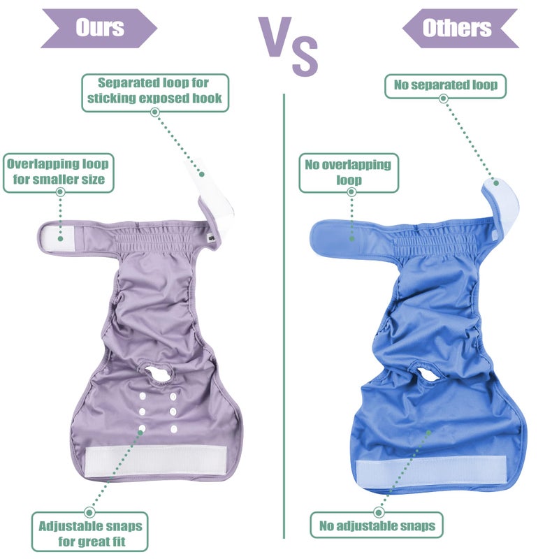 wegreeco Washable Reusable Premium Dog Diapers,Pack of 3,Small Dog Puppy & Doggy Diapers Female,Dog Period Panties Diapers Female in Heat Small - Image 4