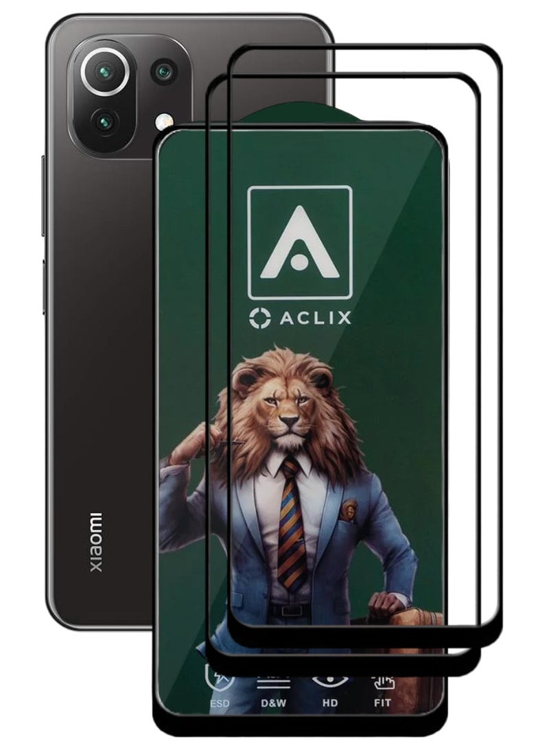 ACLIX 2 Pieces Antistatic ESD Dustproof Premium Quality High Definition Tempered Glass Screen Protector Designed For Xiaomi Mi 11 Lite - Image 1