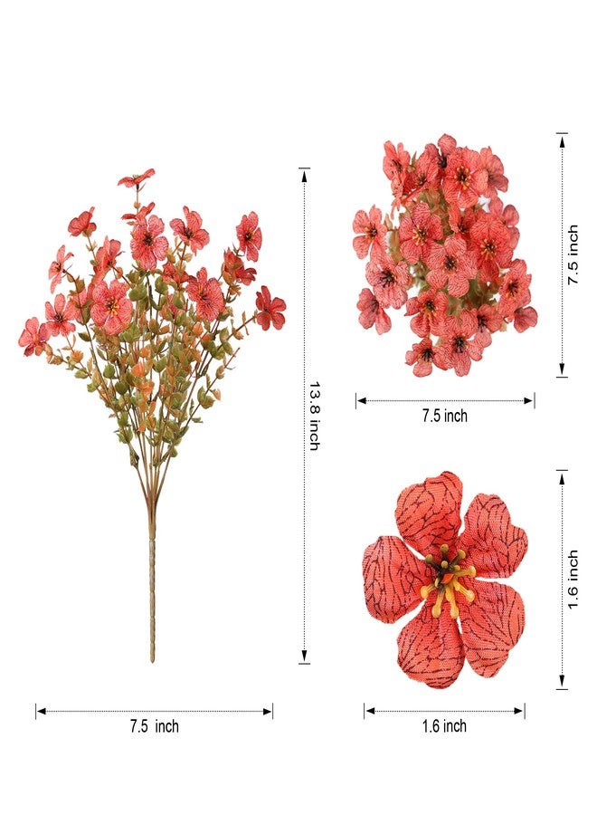 HyeFlora Artificial Faux Outdoor Flowers Plants for Spring Summer Decoration, 14 Bundles Fake Silk Colorful Daisy Ferns UV Resistant Realistic for Home Porch Patio Yard Window Box (Fall orange Fall yellow) - Image 5