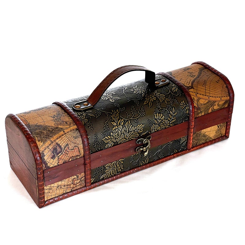 allgala Wooden Wine Bottle Box with Antique Finish - Image 2