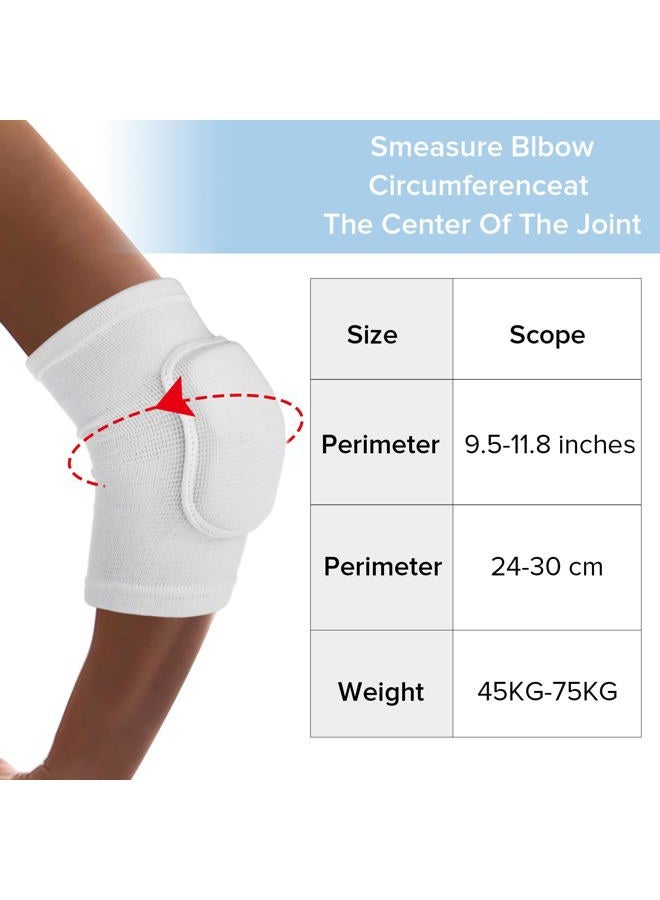 COMNICO Arm Brace Pads Elbow Protector Strap Pair, Breathable Anti-Collision Sponge Tendonitis Fitness Volleyball Basketball Tennis Golfers Knee Support Band for Kids Men Women Elderly - Image 2