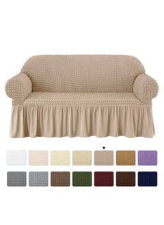 Sofa Slipcover One Piece Easy Fit Stretch Couch Cover with Skirt Durable Washable High Elastic Stretchable Universal Furniture Protector (khaki, 2 Seats) - pzsku/Z1F35D19CF8036EDD9507Z/45/_/1731657015/a90bad2d-7bda-4f22-991c-3d2057e85edf