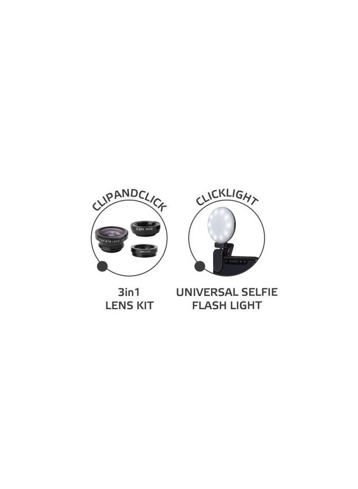 Celly SELFIEKIT - Portable Photo Kit (2 Accessories) Flash Light & Photo Lens - Image 5