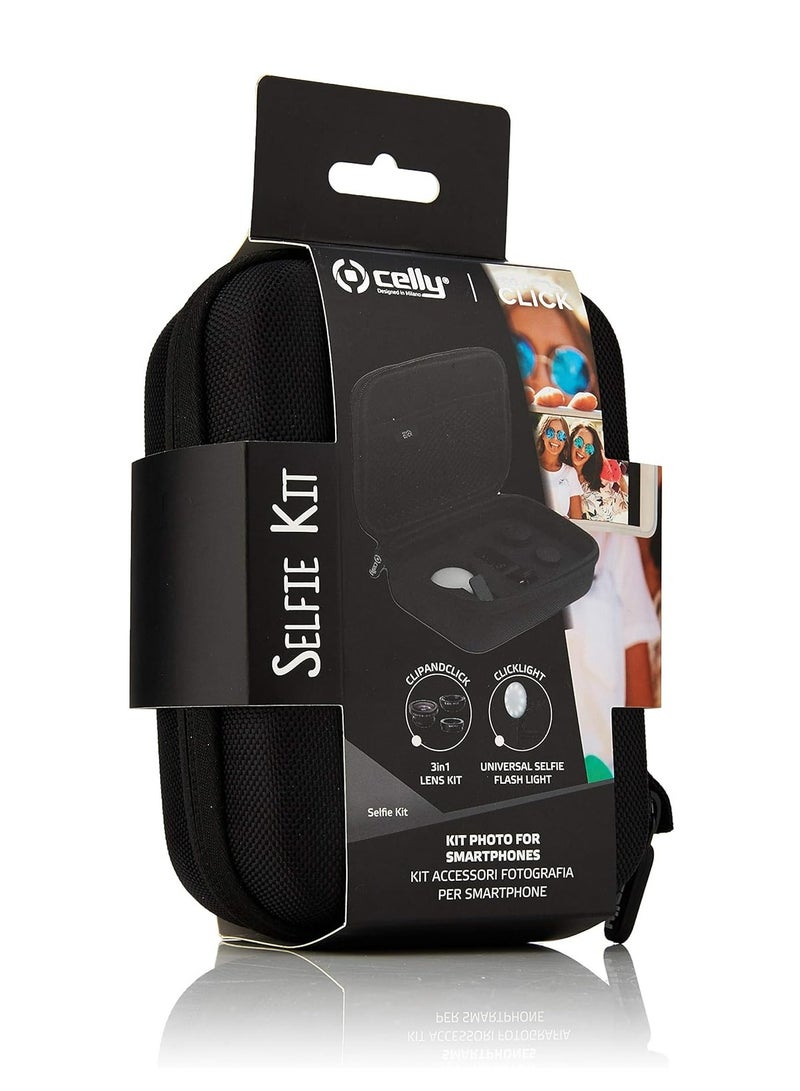 Celly SELFIEKIT - Portable Photo Kit (2 Accessories) Flash Light & Photo Lens - Image 2