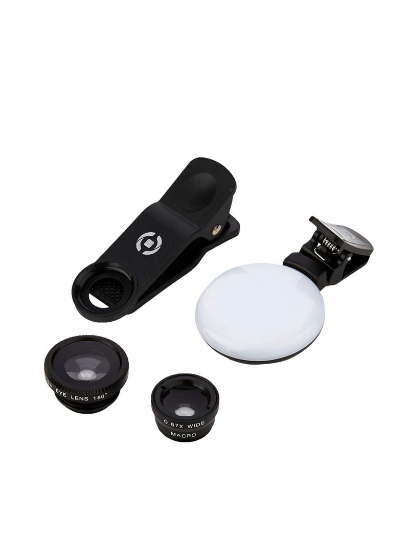 Celly SELFIEKIT - Portable Photo Kit (2 Accessories) Flash Light & Photo Lens - Image 3