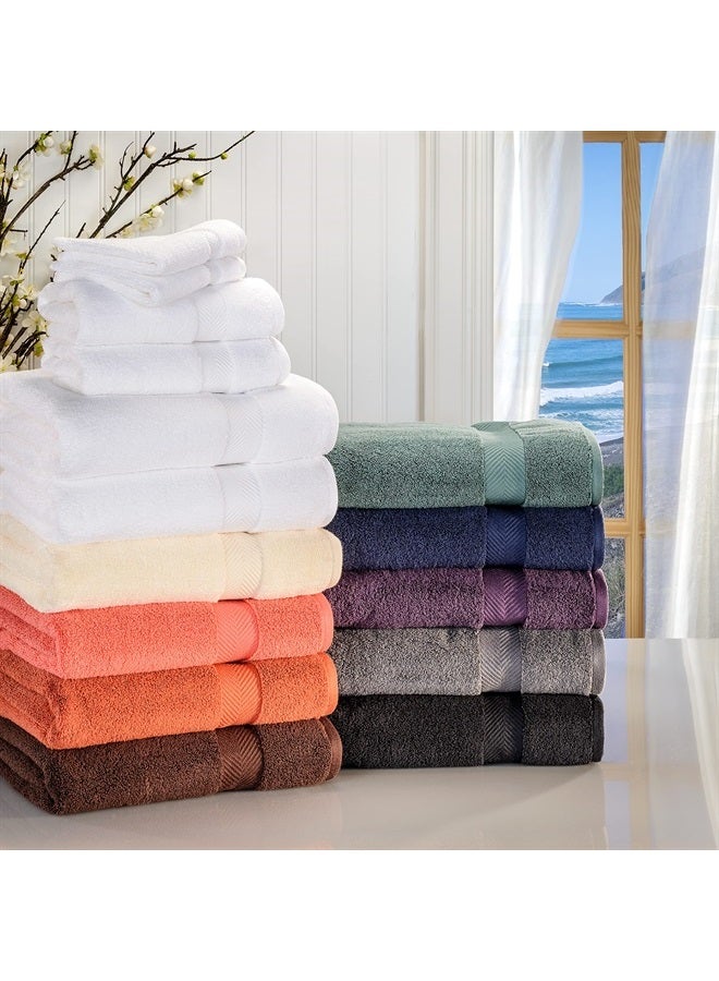 Superior Zero Twist 100% Cotton Towel Set - 6-Piece Set, Extra Soft Bath Towels, Face Towels and Hand Towels, Long-Staple Cotton Towels, Coral - Image 2