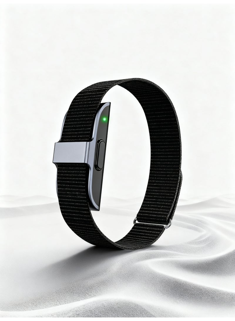أواسيس لينك سوار ذكي لمراقبة معدل ضربات القلب وضغط الدم ومقياس الخطوات وجهاز تتبع اللياقة البدنية للرجال والنساء سوار إلكتروني (أسود) - Image 1