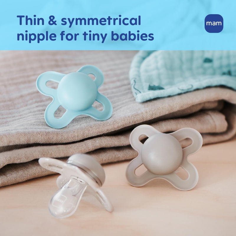 MAM Original Start Matte Baby Pacifiers 0-3 Months Newborns, BPA-Free Skin Soft Silicone Nipple, Developed with Medical Experts, Easy to Clean, 4 Count - Image 5