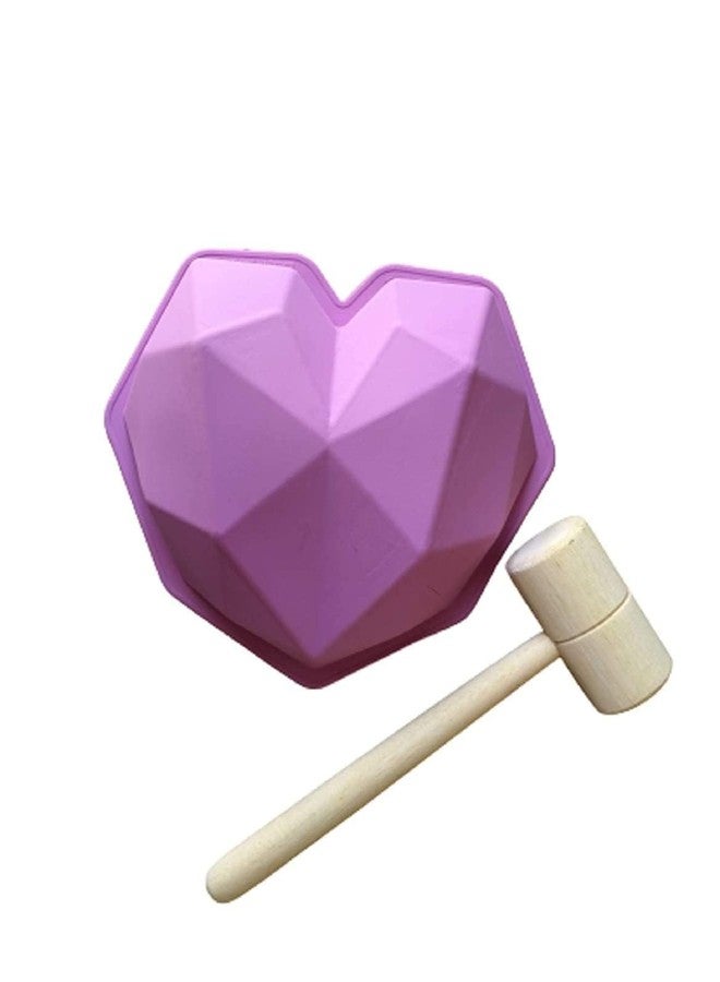 LUCC1N Pinata 3D Diamond Heart Shape Chocolate/Cake Mold with Hammer, Pinata Cake Mould, Chocolate Shaping Tool, Flexible Silicone Mold - Image 2