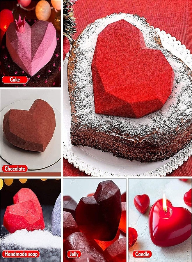 LUCC1N Pinata 3D Diamond Heart Shape Chocolate/Cake Mold with Hammer, Pinata Cake Mould, Chocolate Shaping Tool, Flexible Silicone Mold - Image 4