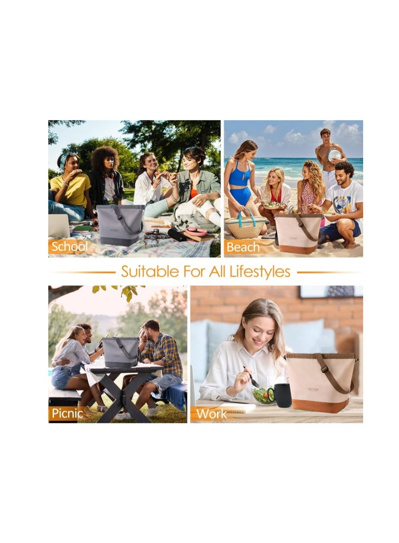 Lunch Box bag For men women kids Food Cooler Bag with Crossbody & Handheld Straps, Ideal for Office, Travel, School Picnics Fishing Beach Hiking - Image 3