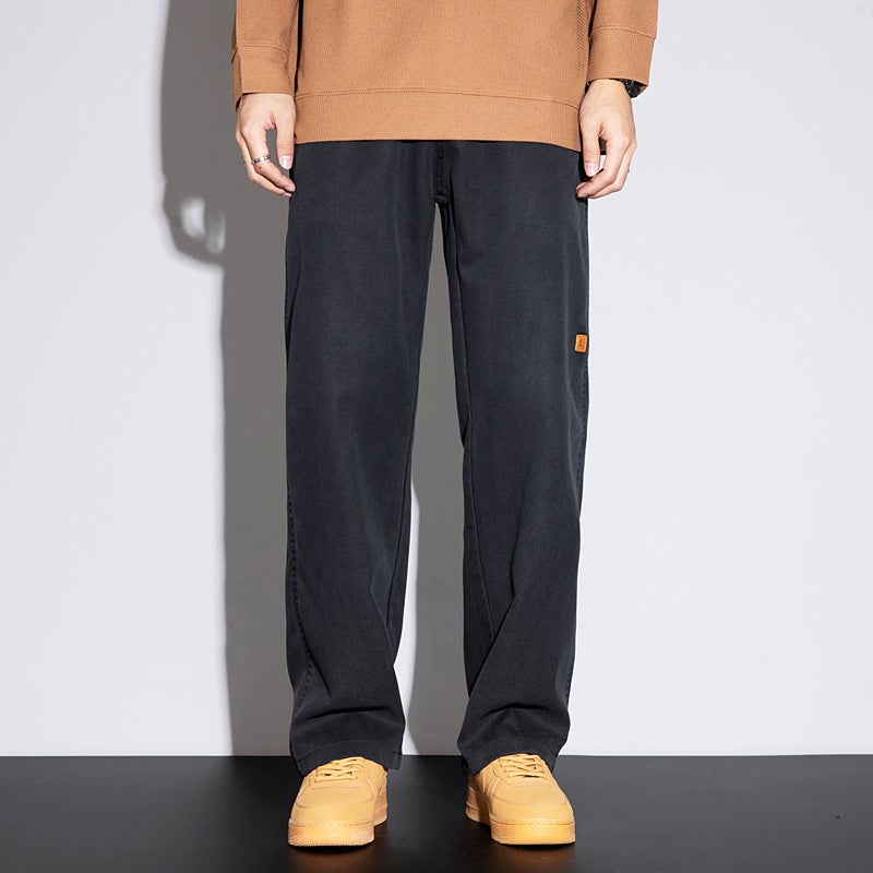 Khaki Straight-Leg Jeans For Men 2025 New American-Style Loose Wide-Leg Long Pants For - Image 4
