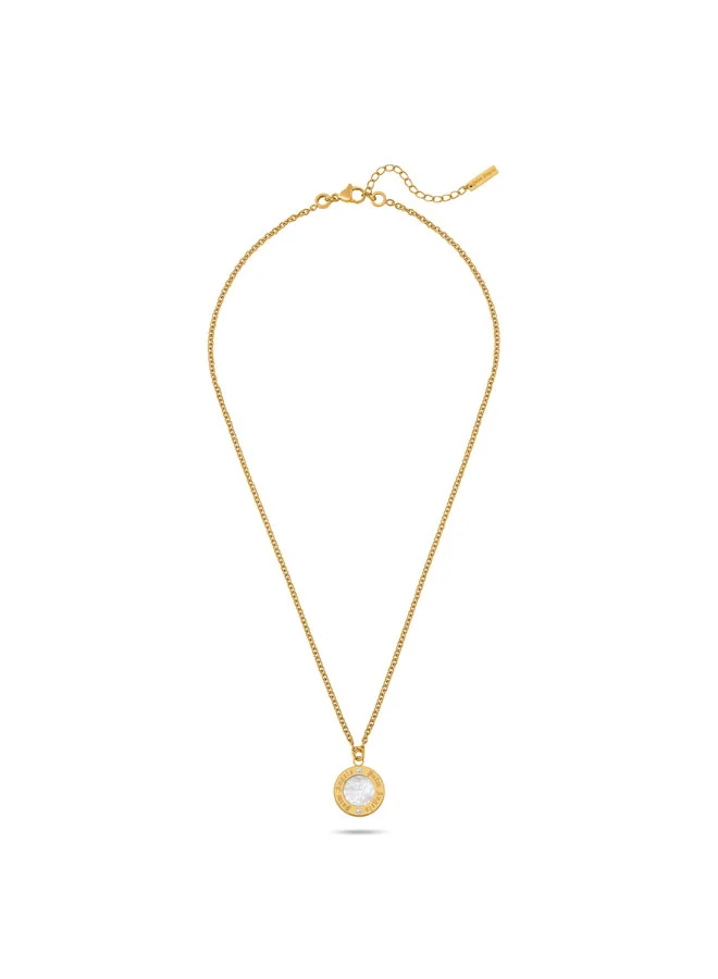 بالم انجلز Impronta Yellow Gold Plated Stainless Steel Pendant Necklace for Women