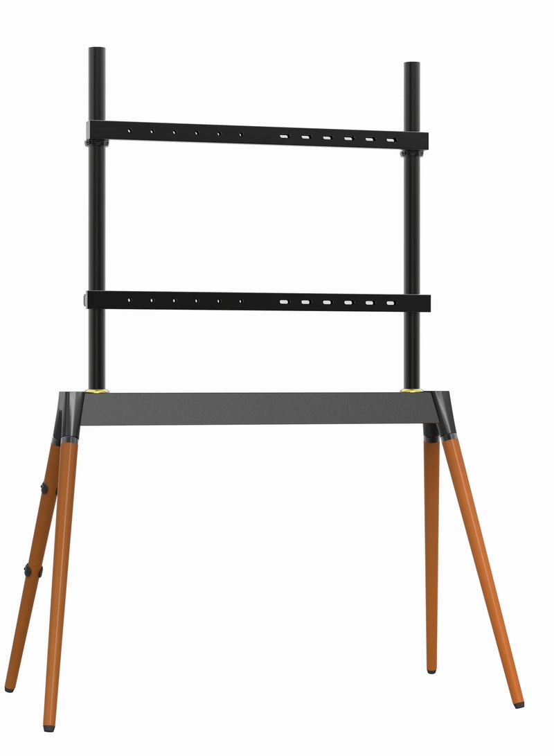 Hamood Classic Easel Studio Black 55 - 86 inch Floor Standing TV Mount Cart with 4 Wood Legs VESA 600x400mm - Image 2