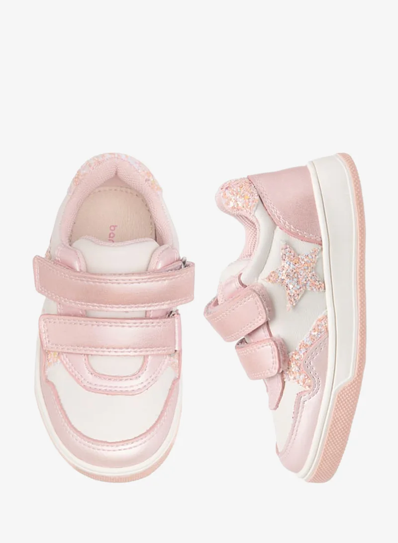 Barefeet Girls Colourblock Sneakers with Hook and Loop Closure