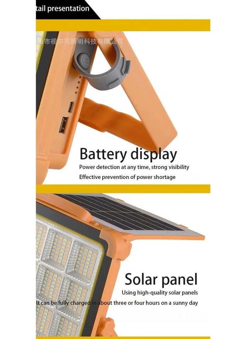 MAKS & CO. 500W Solar Flood Light LED 4 Modes Solar Power Rechargeable Battery Outdoor Waterproof Reflector Spotlight Camping Work Lamp - Image 4