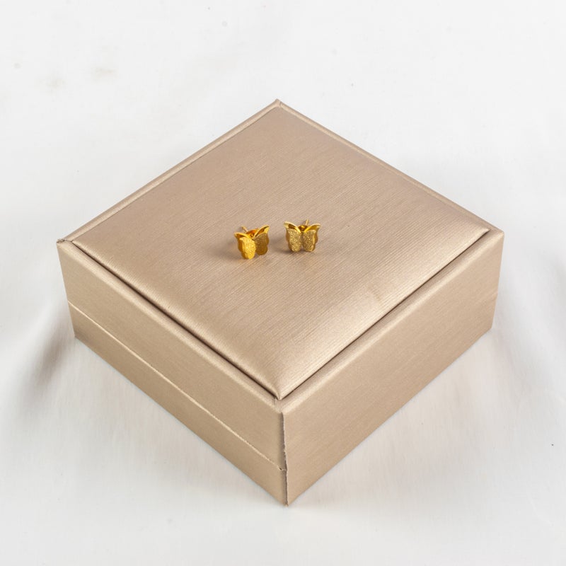 حلق أستانليس ستيل ذهبي شكل فراشة