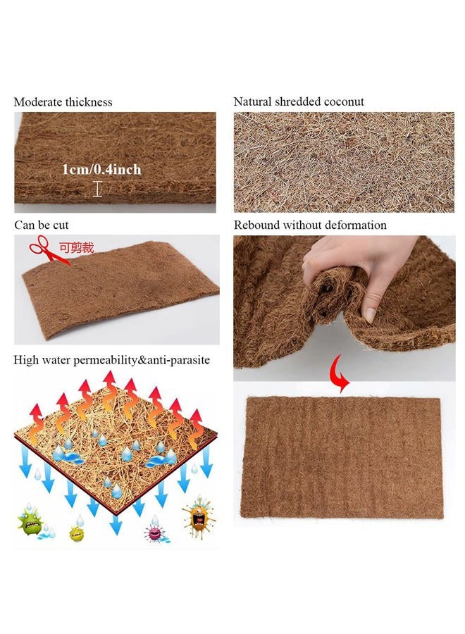 Hamiledyi Reptile Carpet Mat Coconut Fiber Substrate,Lizard Cage Pad Tortoise Substrate Liner Snake Coco Liner for Bearded Dragon Snake Gecko Turtle Lizard Chamelon Iguana(19.69x11.81in). - Image 5