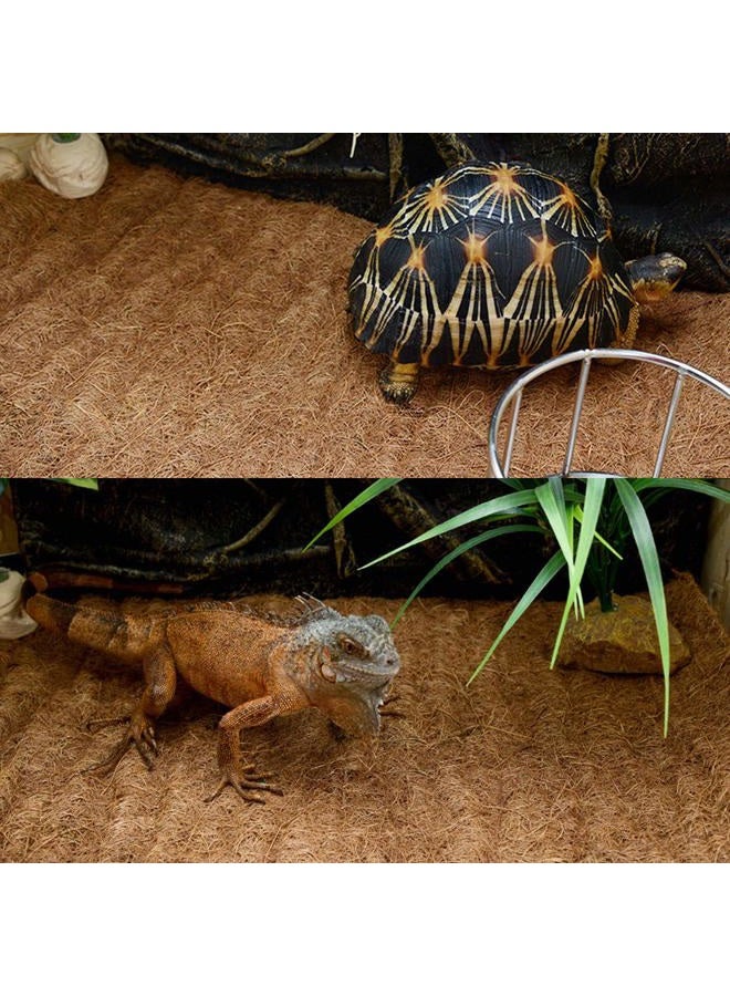 Hamiledyi Reptile Carpet Mat Coconut Fiber Substrate,Lizard Cage Pad Tortoise Substrate Liner Snake Coco Liner for Bearded Dragon Snake Gecko Turtle Lizard Chamelon Iguana(19.69x11.81in). - Image 2