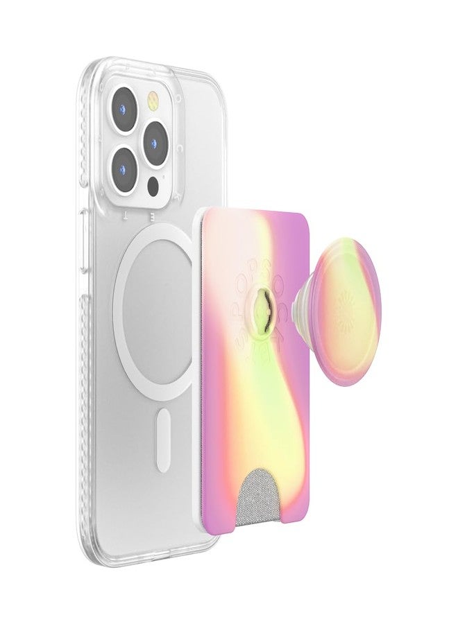 PopSockets Phone Wallet with Expanding Grip and Adapter Ring for MagSafe, Magnetic Phone Card Holder, Wireless Charging Compatible, Wallet Compatible with MagSafe/Samsung - Aurange - Image 5