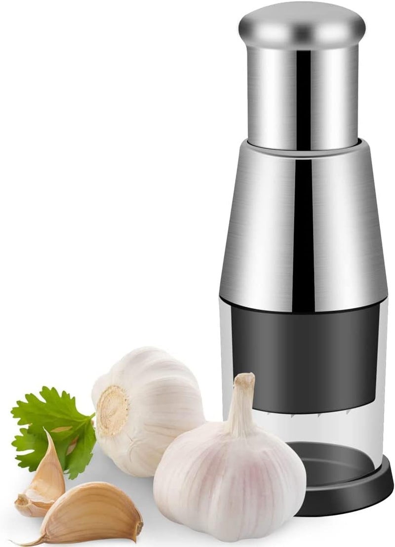 Suicune Garlic Chopper Manual Mini Garlic Chopper Press Hand Meat Grinder Stainless Steel Blades Garlic Crusher for Pepper Onion Kitchen Tool - Image 1