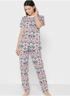 Ginger All Over Printed Pyjama Set  - Image 1