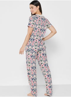 Ginger All Over Printed Pyjama Set  - Image 2